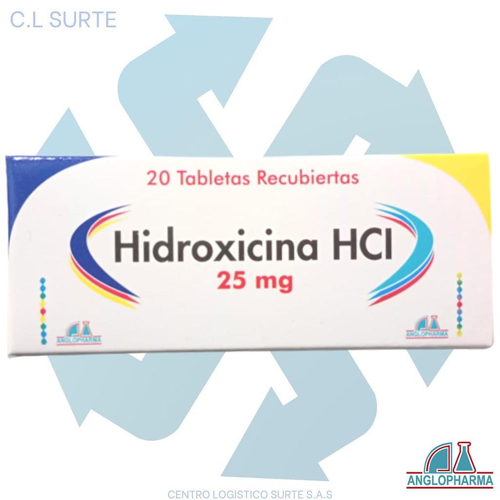 HIDROXICINA 25 MG HCL X  20 TAB ANGLOPHARMA