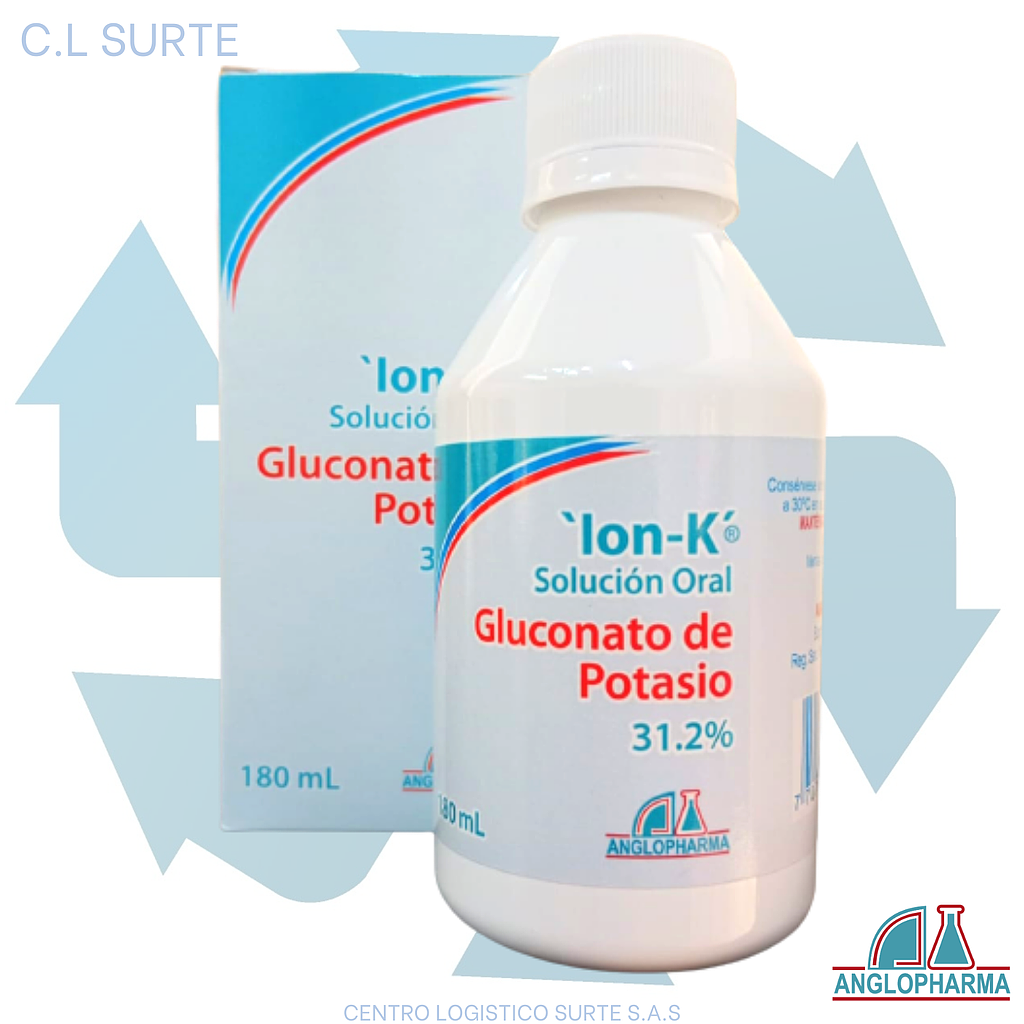 ION K JBE X 180 ML GLUCONATO DE POTACIO ANGLOPHARMA