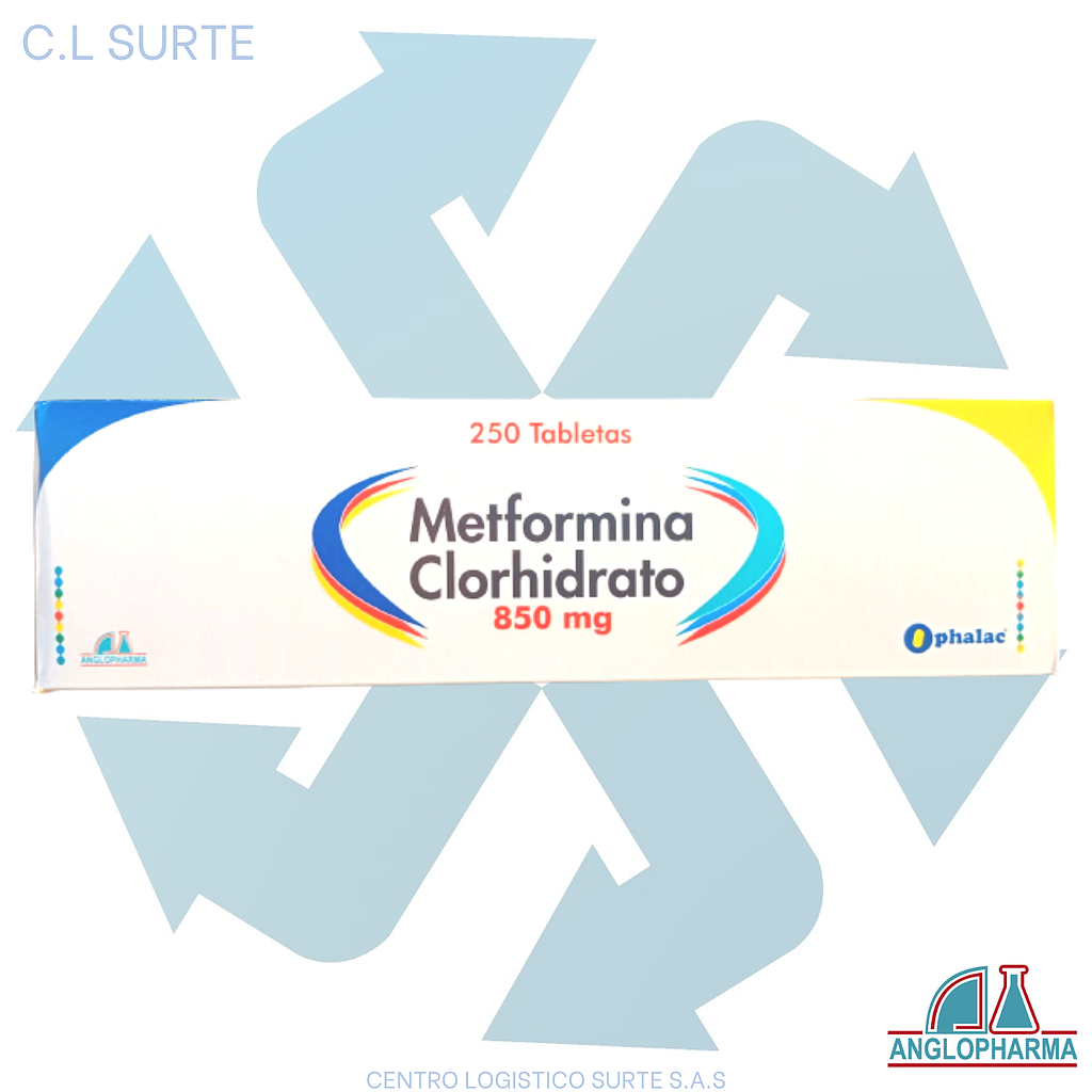 METFORMINA 850 MG X 250 TAB ANGLOPHARMA