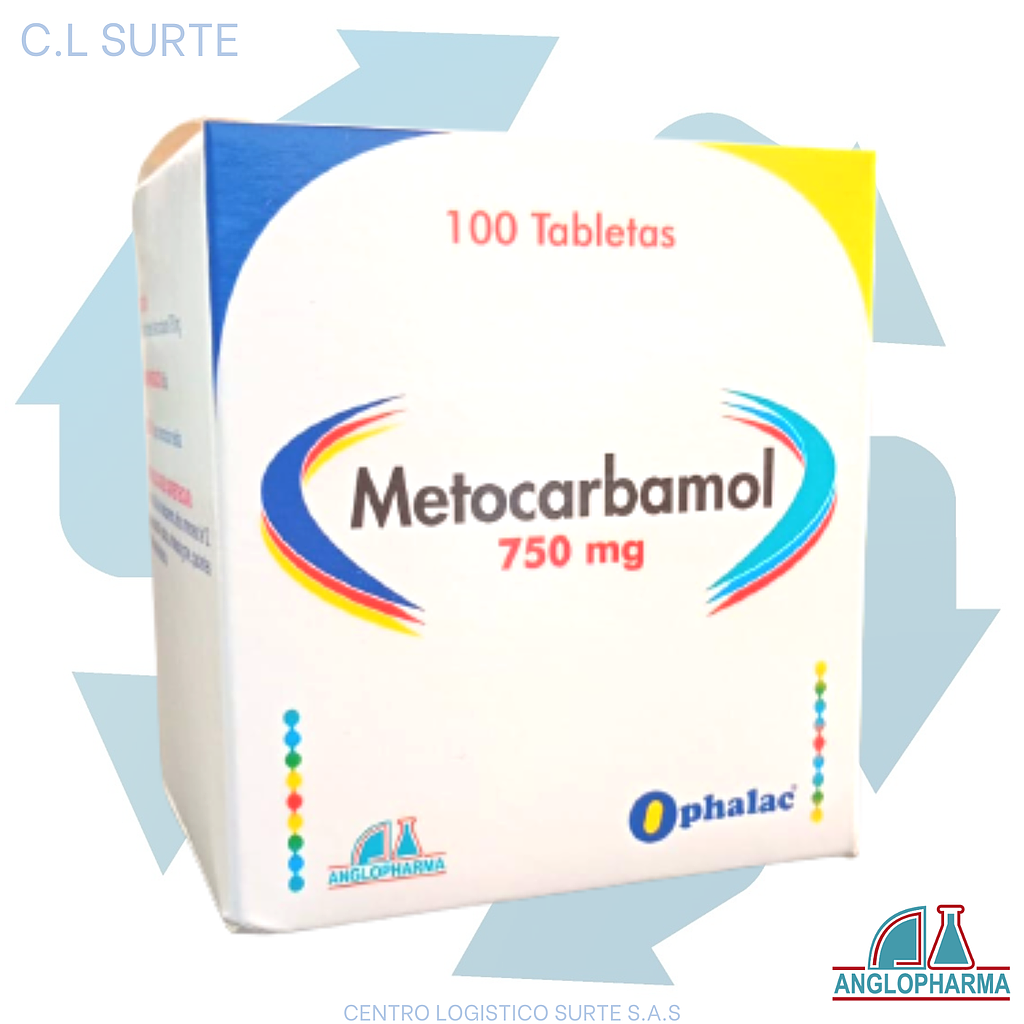 METOCARBAMOL 750 MG X 100 TAB ANGLOPHARMA