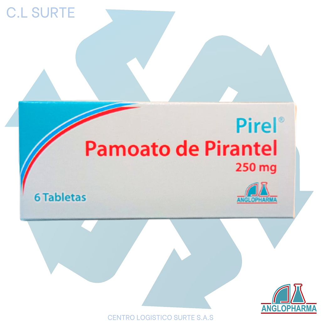 PIREL 250 MG X 6 TAB PAMOATO DE PIRANTEL ANGLOPHARMA