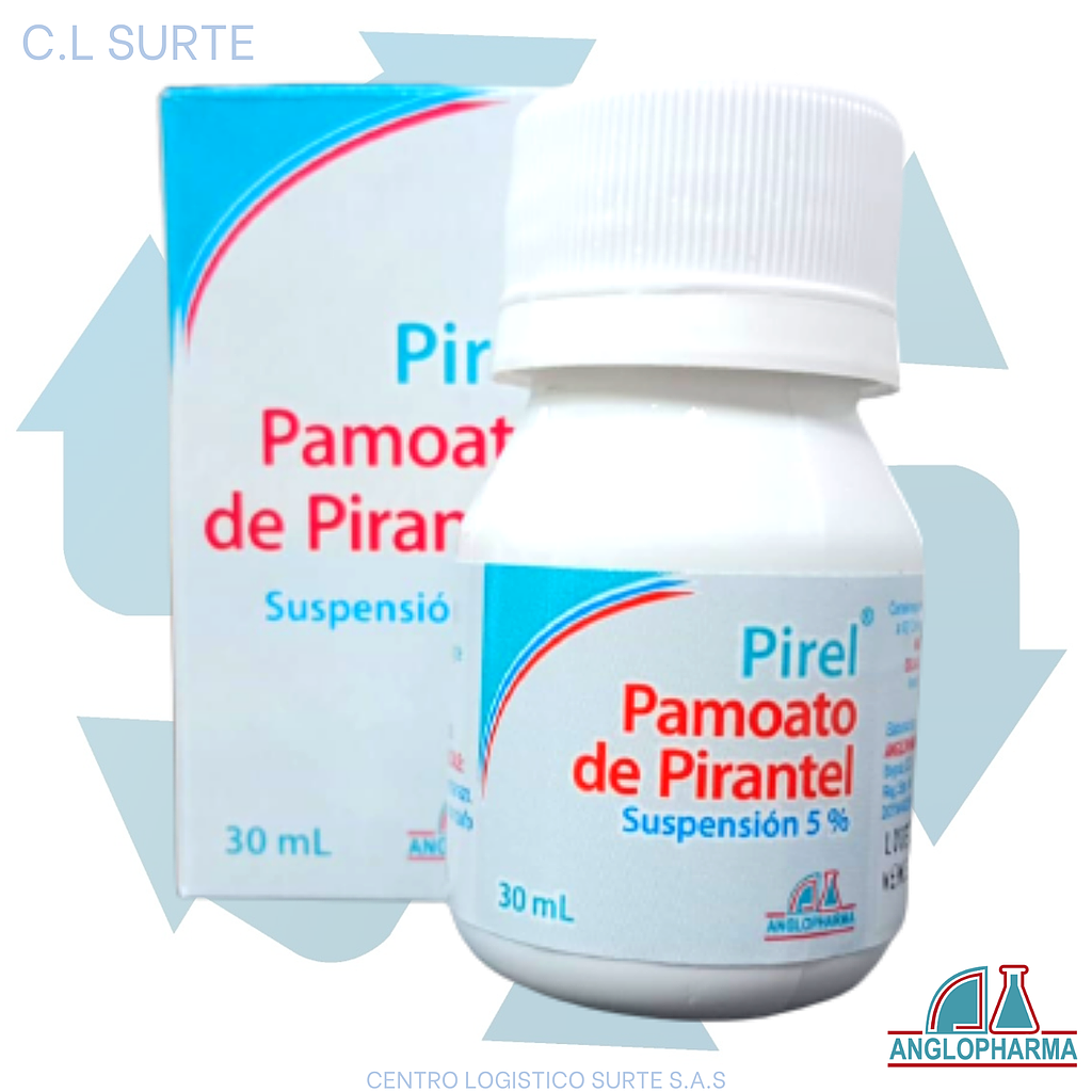 PIREL SUSP 5% X 30 ML PAMOATO DE PIRANTEL ANGLOPHARMA