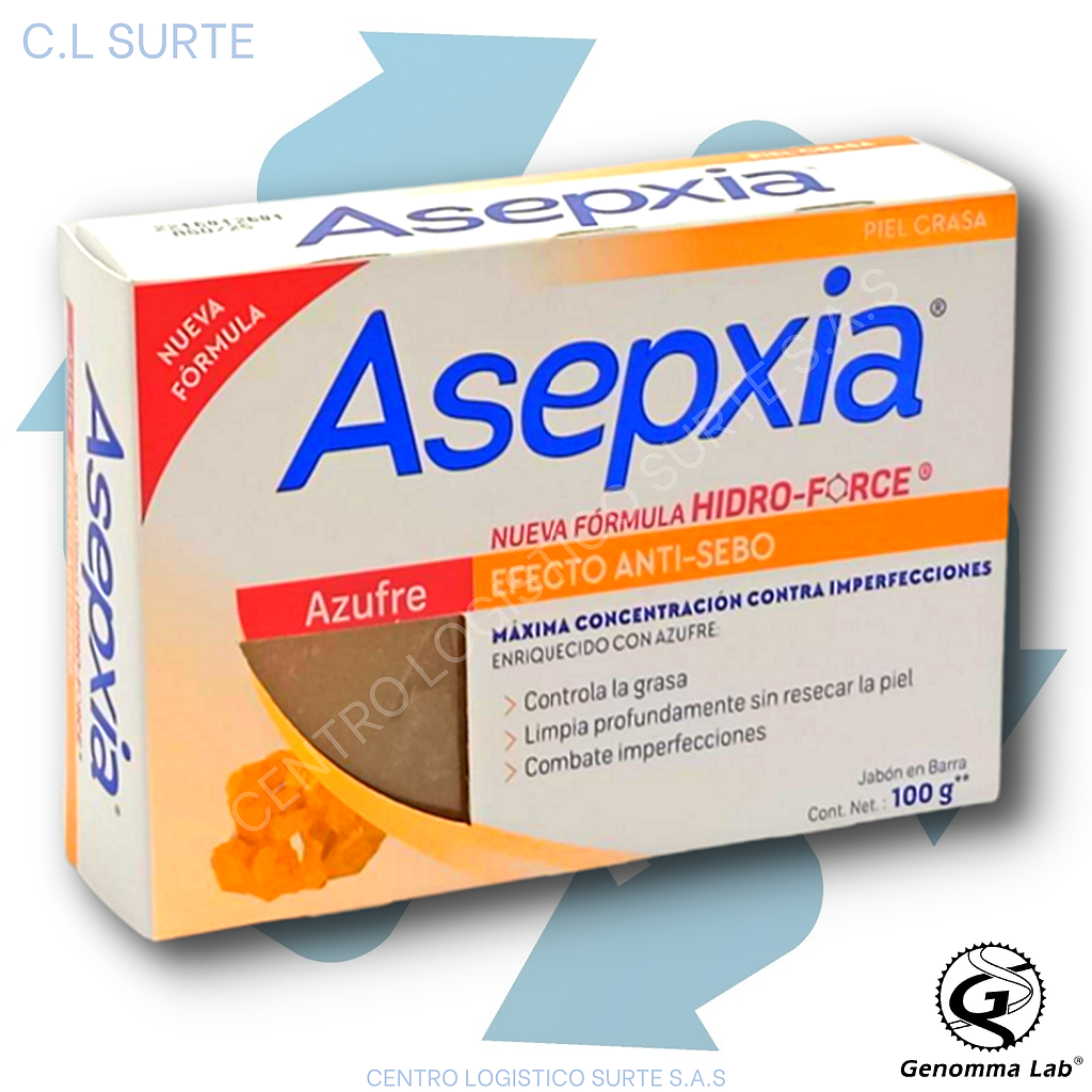 ASEPXIA JABON X 100 G AZUFRE GENOMMA LAB + IVA 