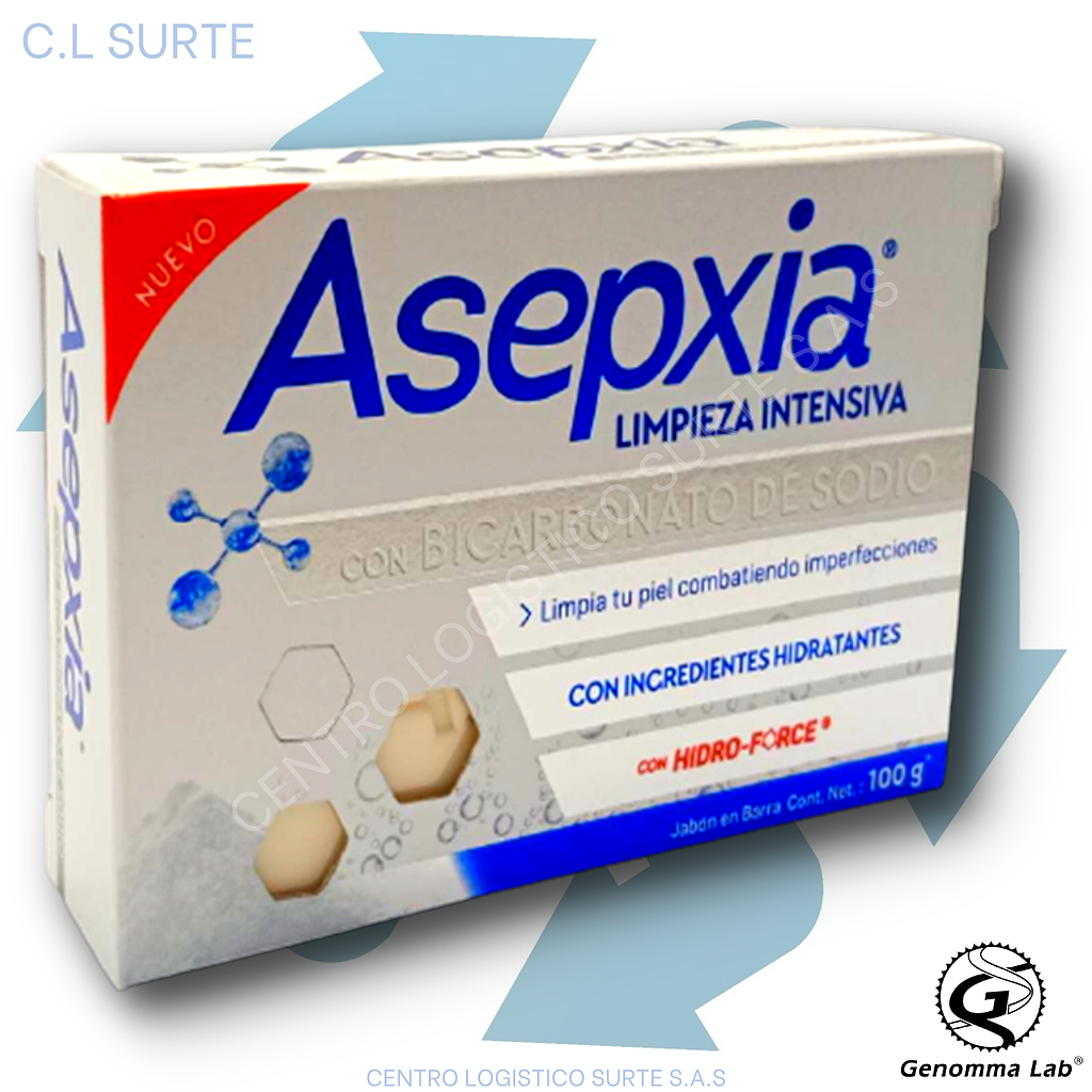 ASEPXIA JABON X 100 G BICARBONATO DE SODIO GENOMMA + IVA