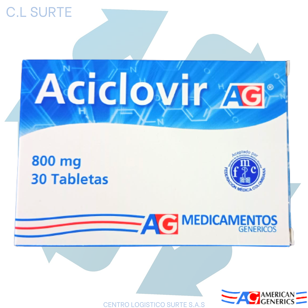 ACICLOVIR 800 MG X 30 TAB A-G
