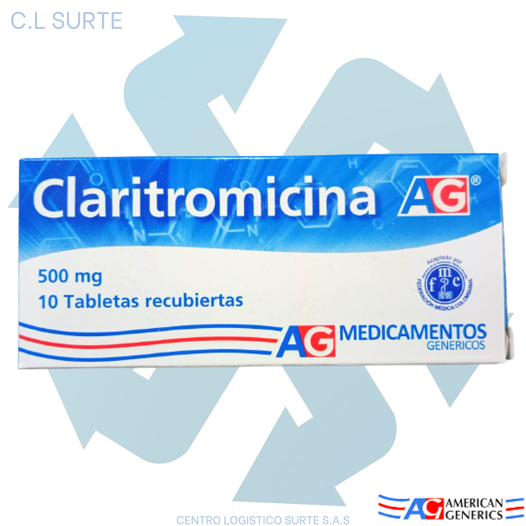 CLARITROMICINA 500 MG X 10 TAB A-G
