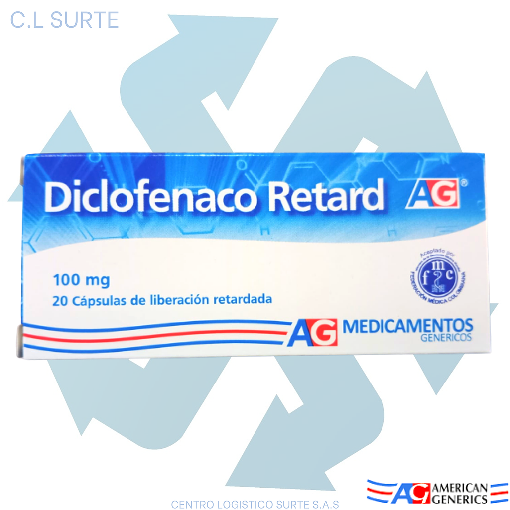 DICLOFENACO 100 MG RETARD X 20 CAPS A-G