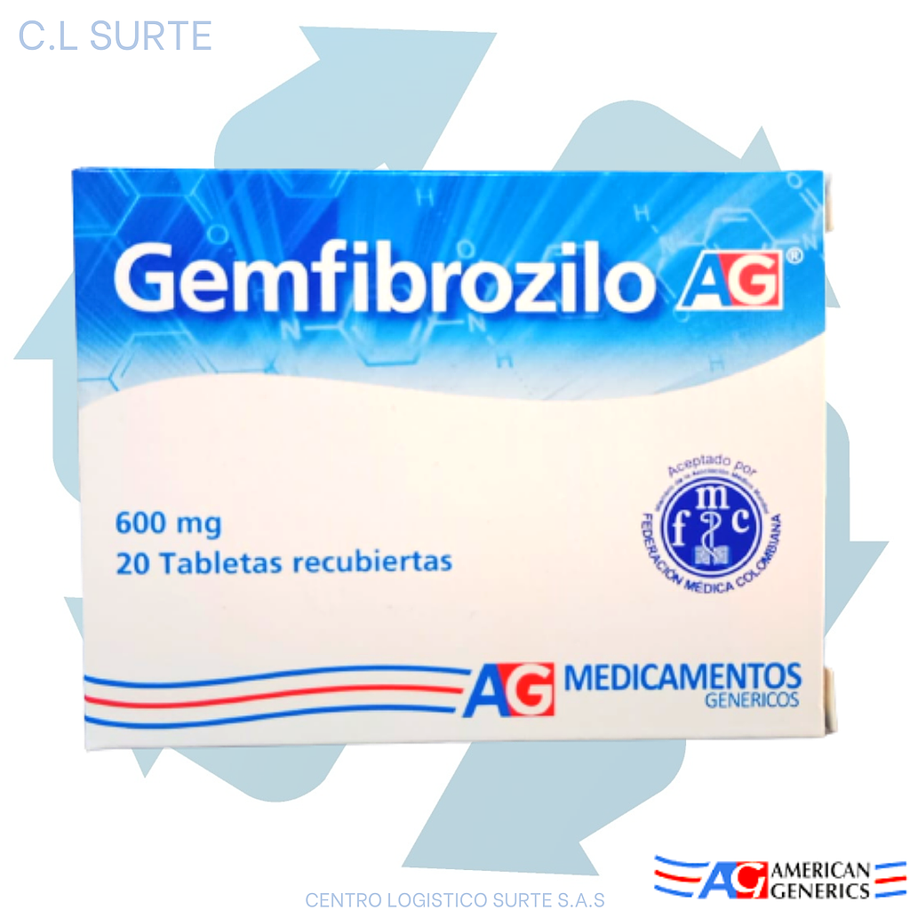 GEMFIBROZILO 600 MG X 20 TAB A-G