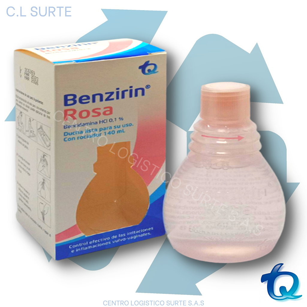 BENZIRIN ROSA X 140 ML DUCHA CANULA BENC ETICOS TQ