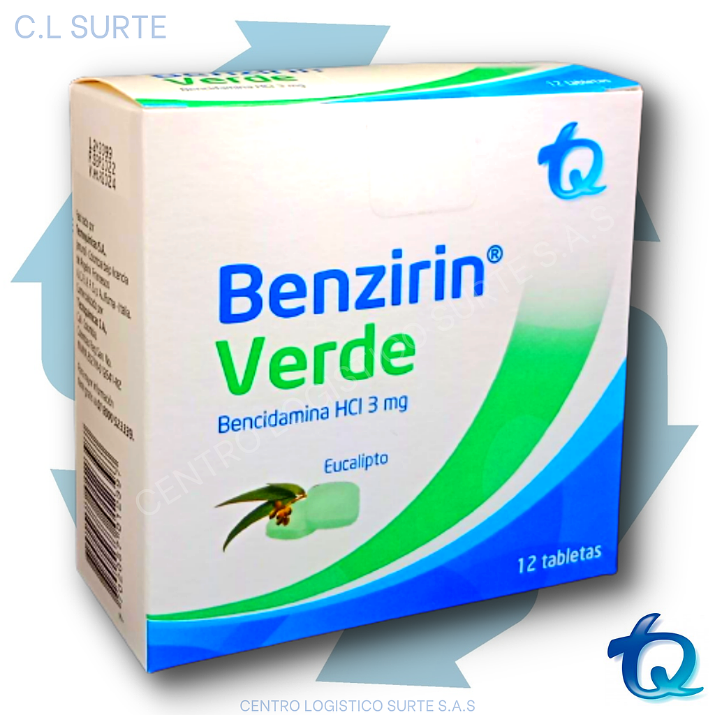 BENZIRIN VERDE X 12 TAB EUCALIPTO BENCI ETICOS TQ