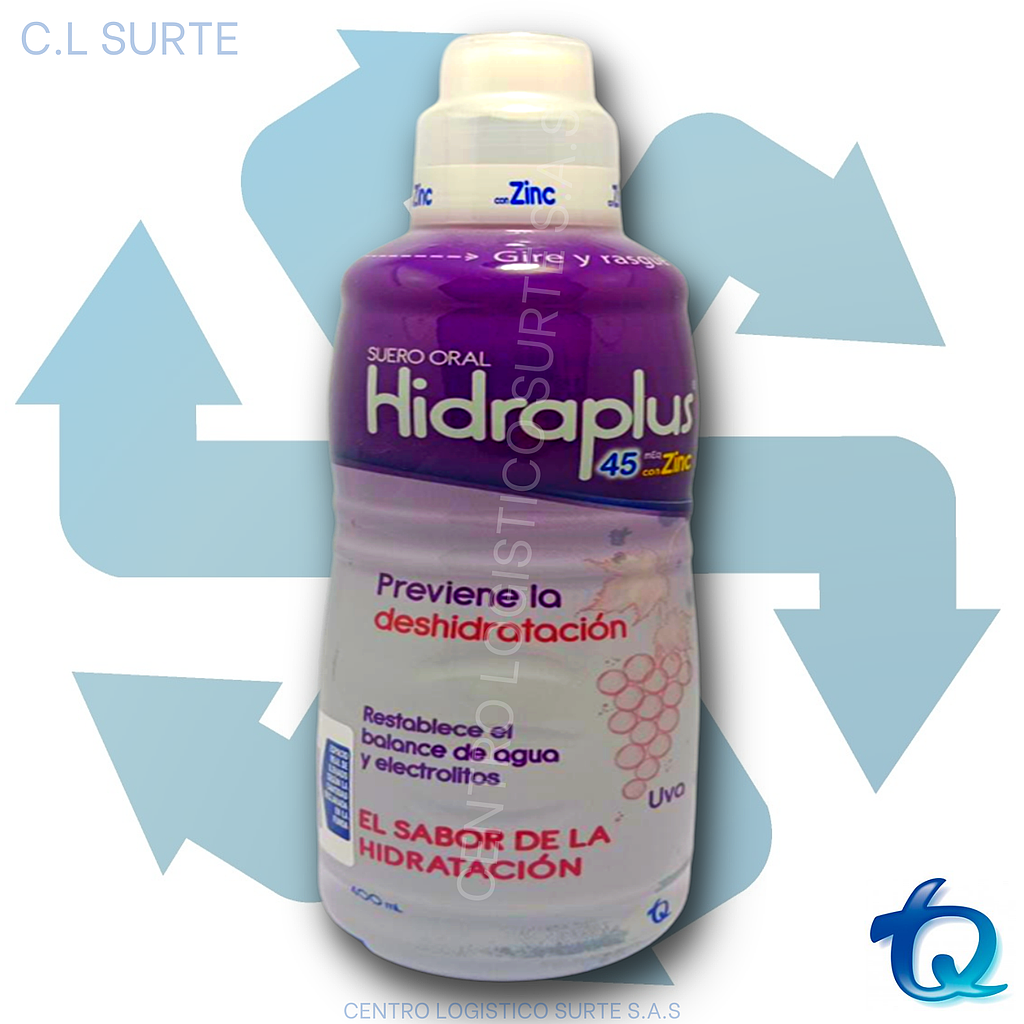 HIDRAPLUS 45 MEQ X 400 ML ZINC UVA ETICOS TQ