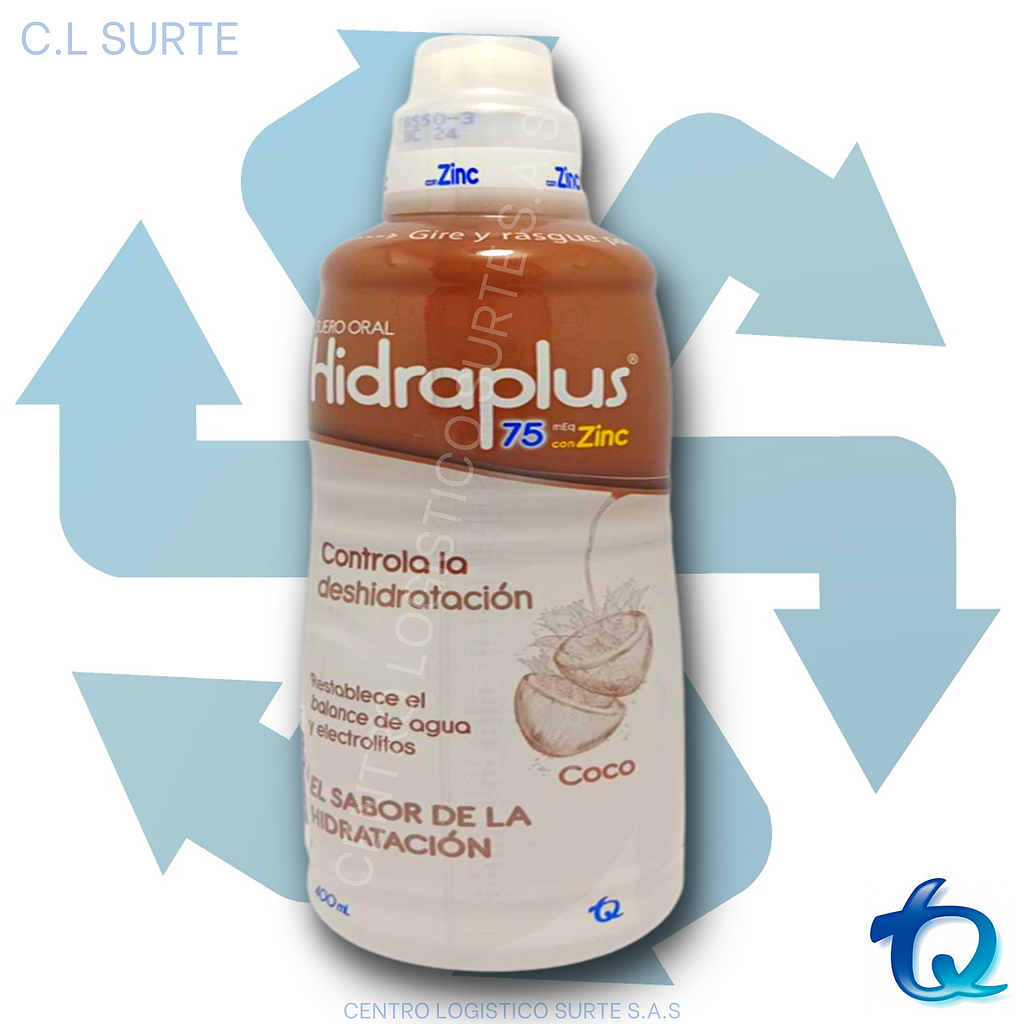 HIDRAPLUS 75 MEQ X 400 ML ZINC COCO ETICOS TQ