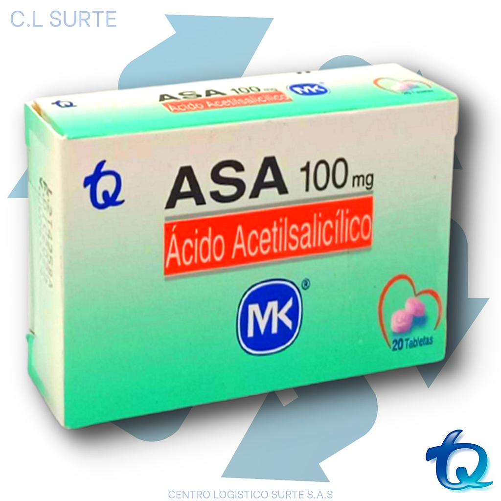 ASA 100 MG X  20 TAB MK TQ