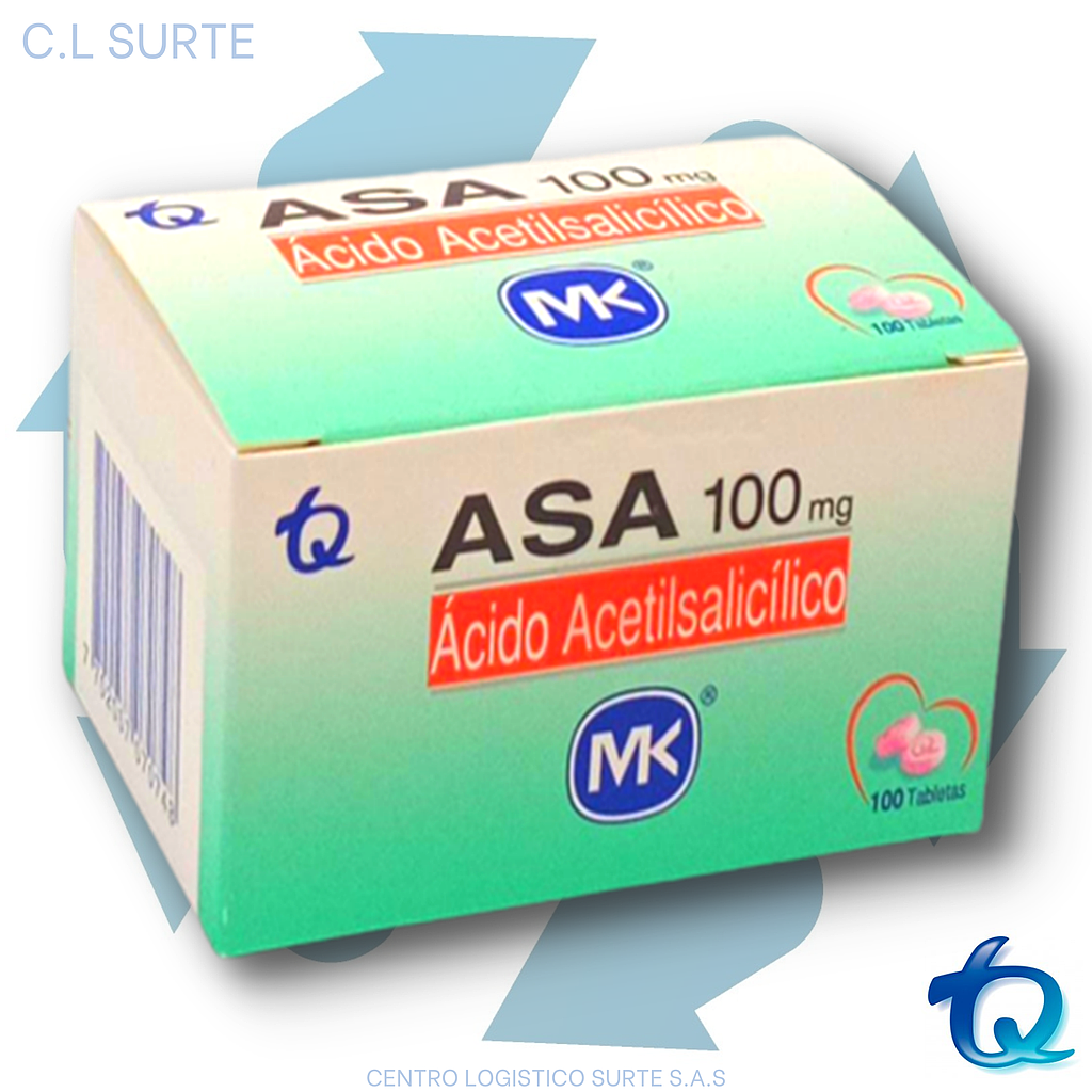 ASA 100 MG X 100 TAB MK TQ