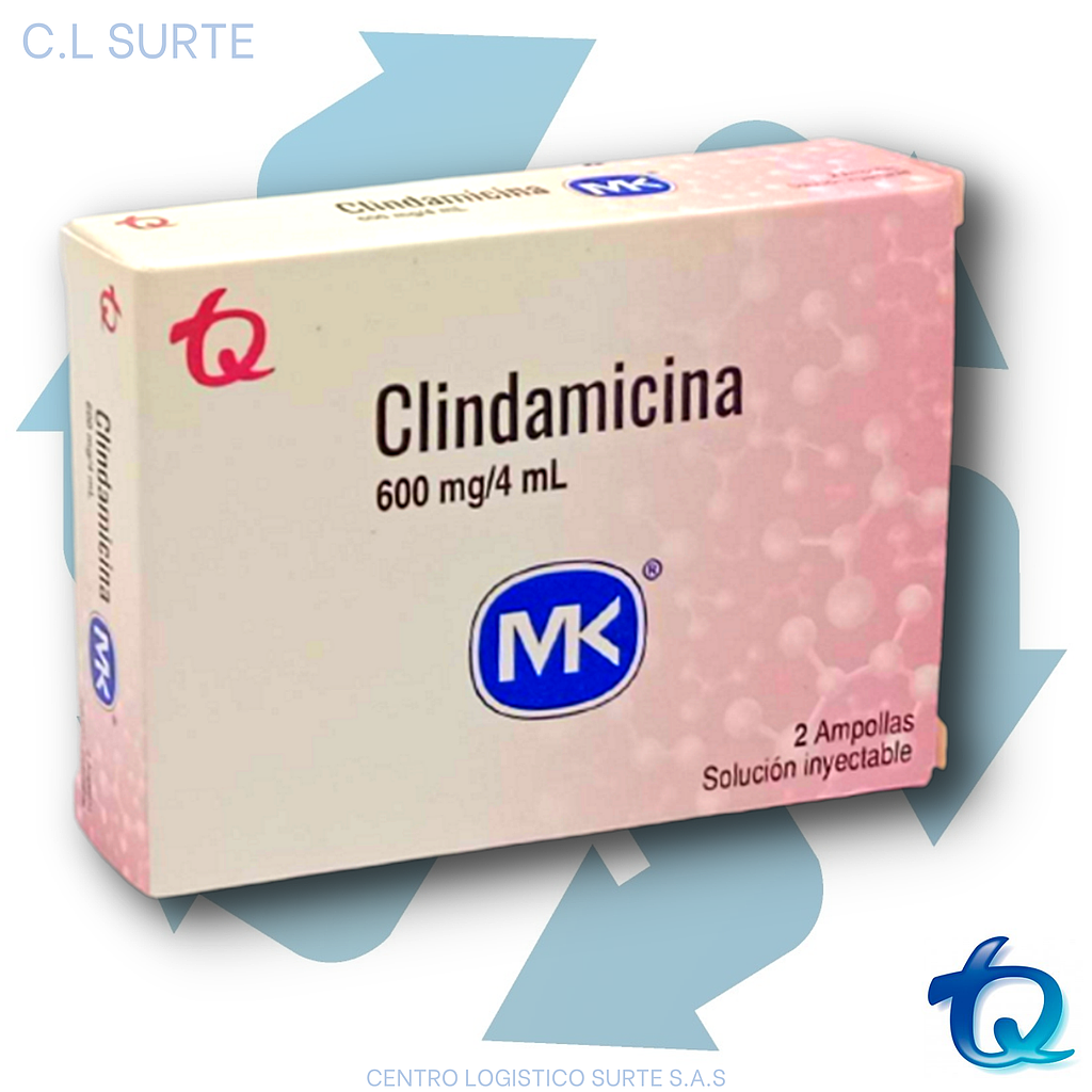 CLINDAMICINA 600 MG INY X 2 AMP MK TQ