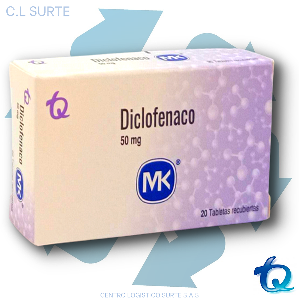 DICLOFENACO  50 MG X  20 TAB MK TQ