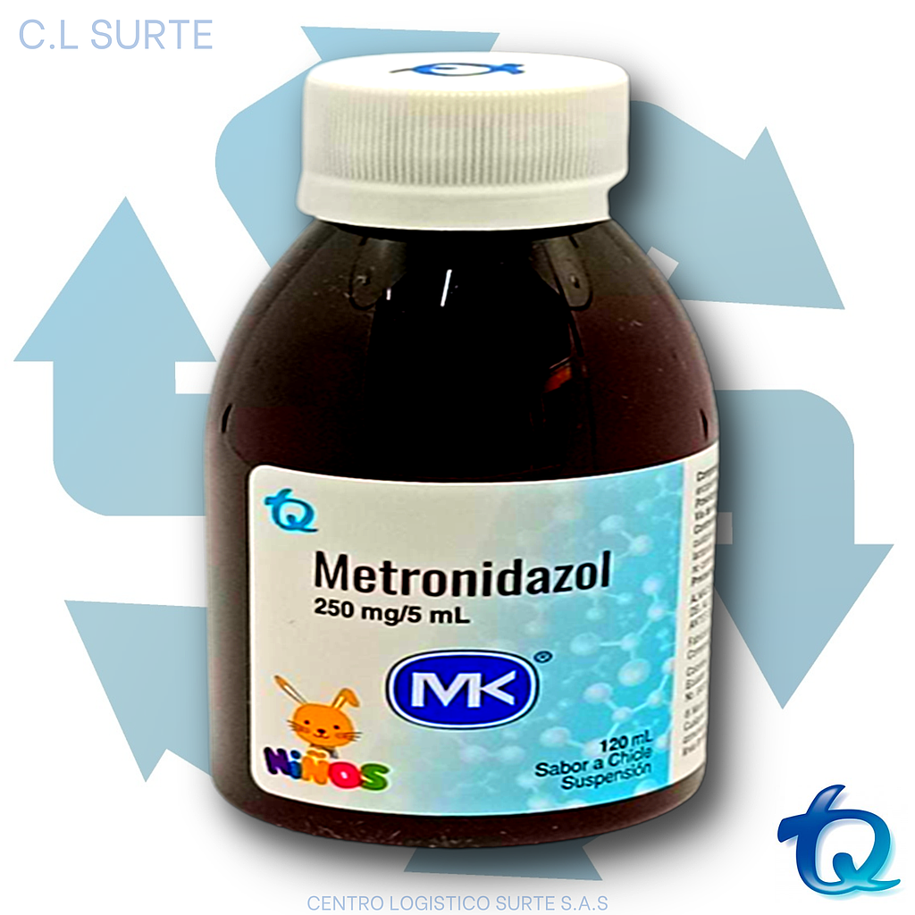 METRONIDAZOL 250 MG/5ML SUSP X 120 ML MK TQ