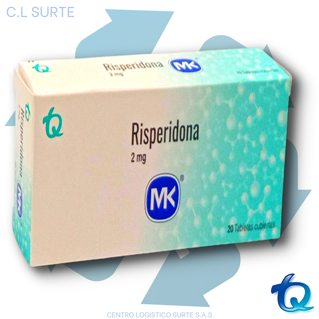 RISPERIDONA 2 MG X 20 TAB MK TQ $