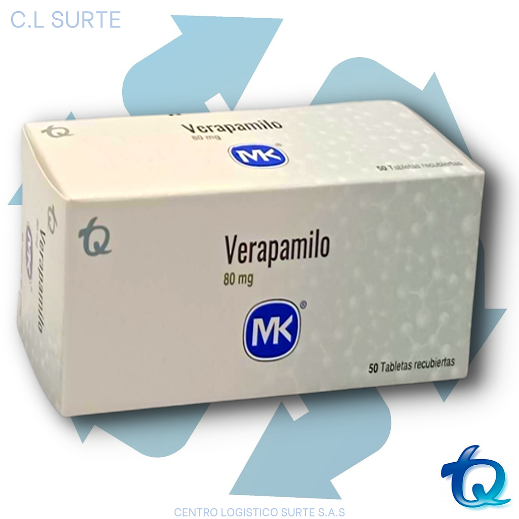 VERAPAMILO  80 MG X 50 TAB MK TQ