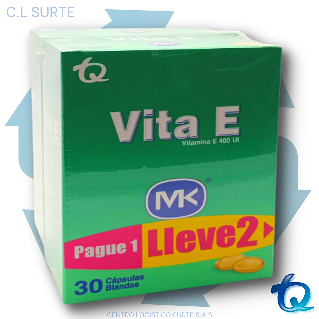 VITAMINA E MK 400 UI X 30 CAPS PAG 1 LLEVE 2 TQ VITAM