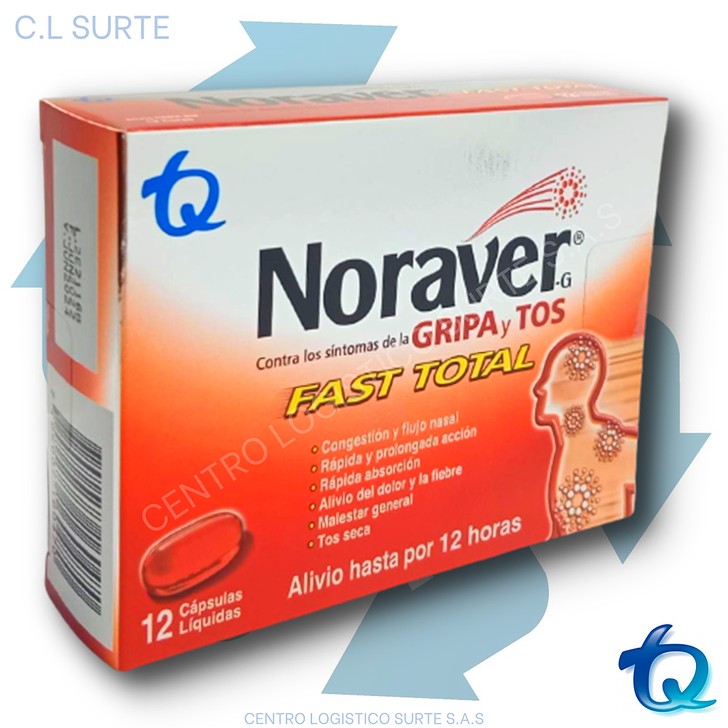 NORAVER GRIPA FAST TOTAL X 12 CAPS TQ RESPIR
