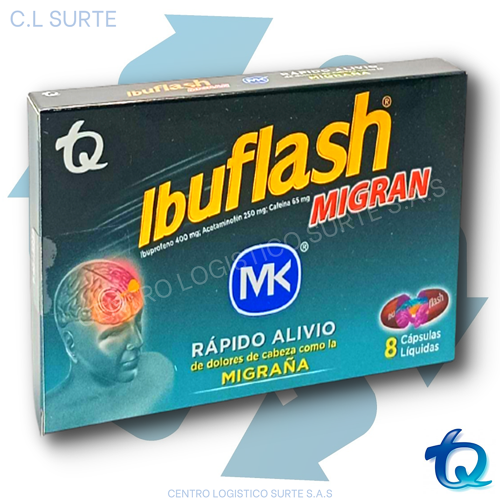 IBUFLASH MIGRAN X  8 CAPS TQ DOLOR