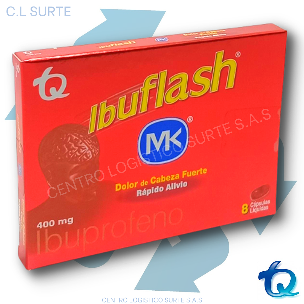 IBUFLASH MK FORTE 400 MG X  8 CAPS TQ DOLOR