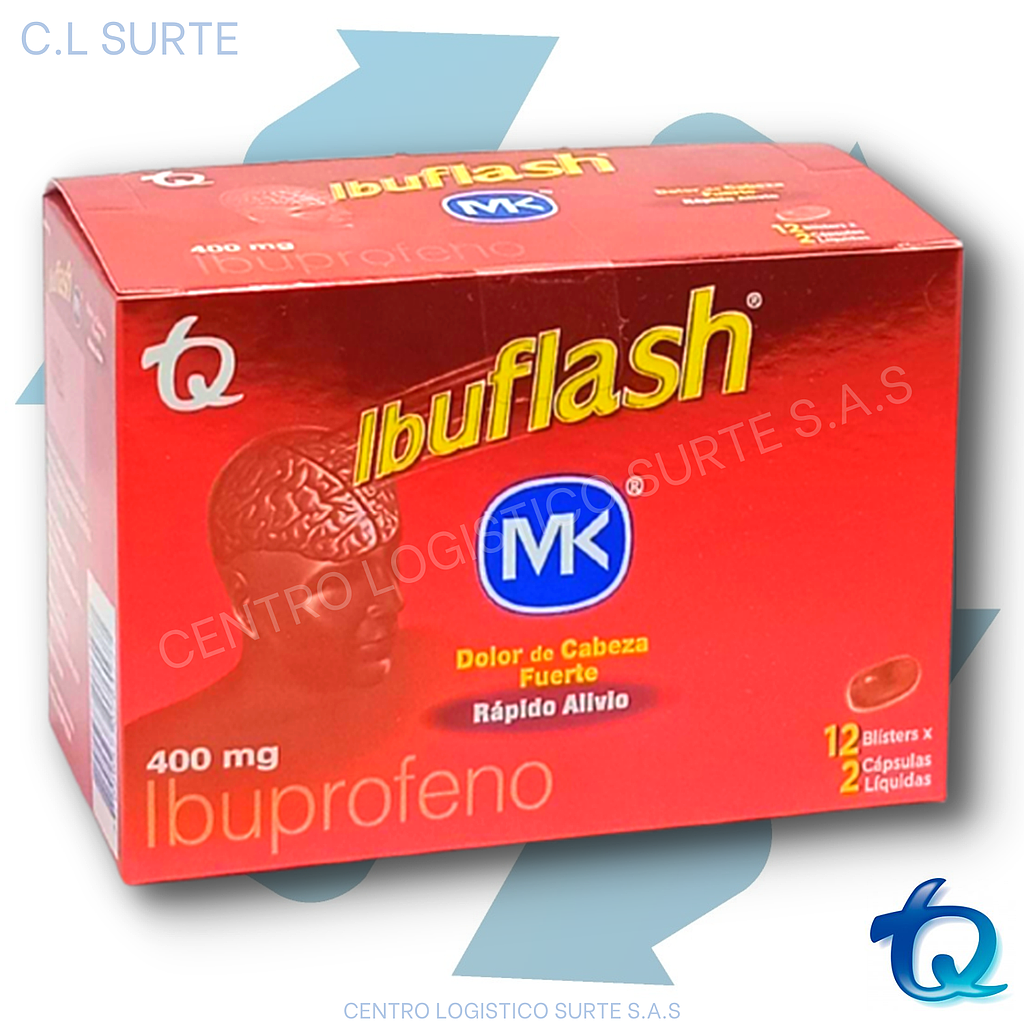 IBUFLASH MK FORTE 400 MG X 24 CAPS TQ DOLOR