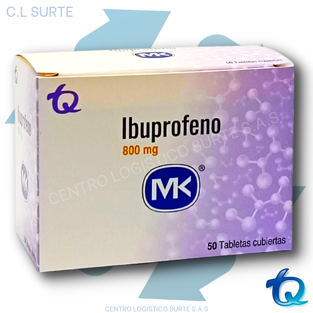 IBUPROFENO 800 MG X  50 TAB MK TQ DOLOR