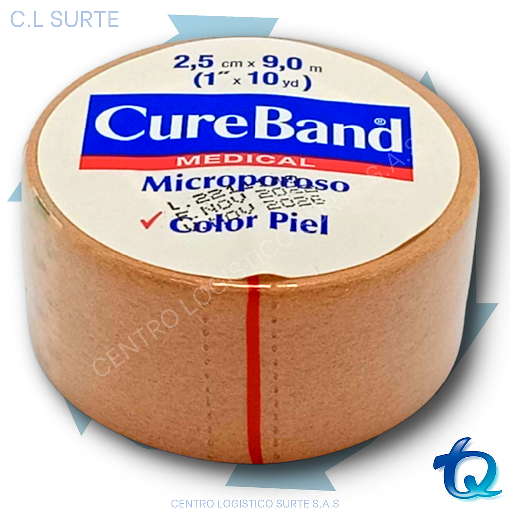 ESP MICROPORE 1&quot; X 10 Y PIEL CUREBAND BOLSA TQ C-H