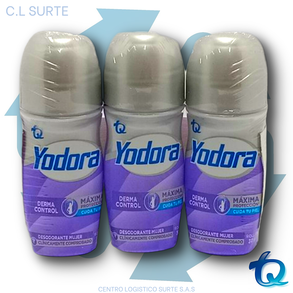 YODORA X  30 G MINI ROL BOLSA X 3 UND DERMA CONTROL NC TQ YRA + IVA