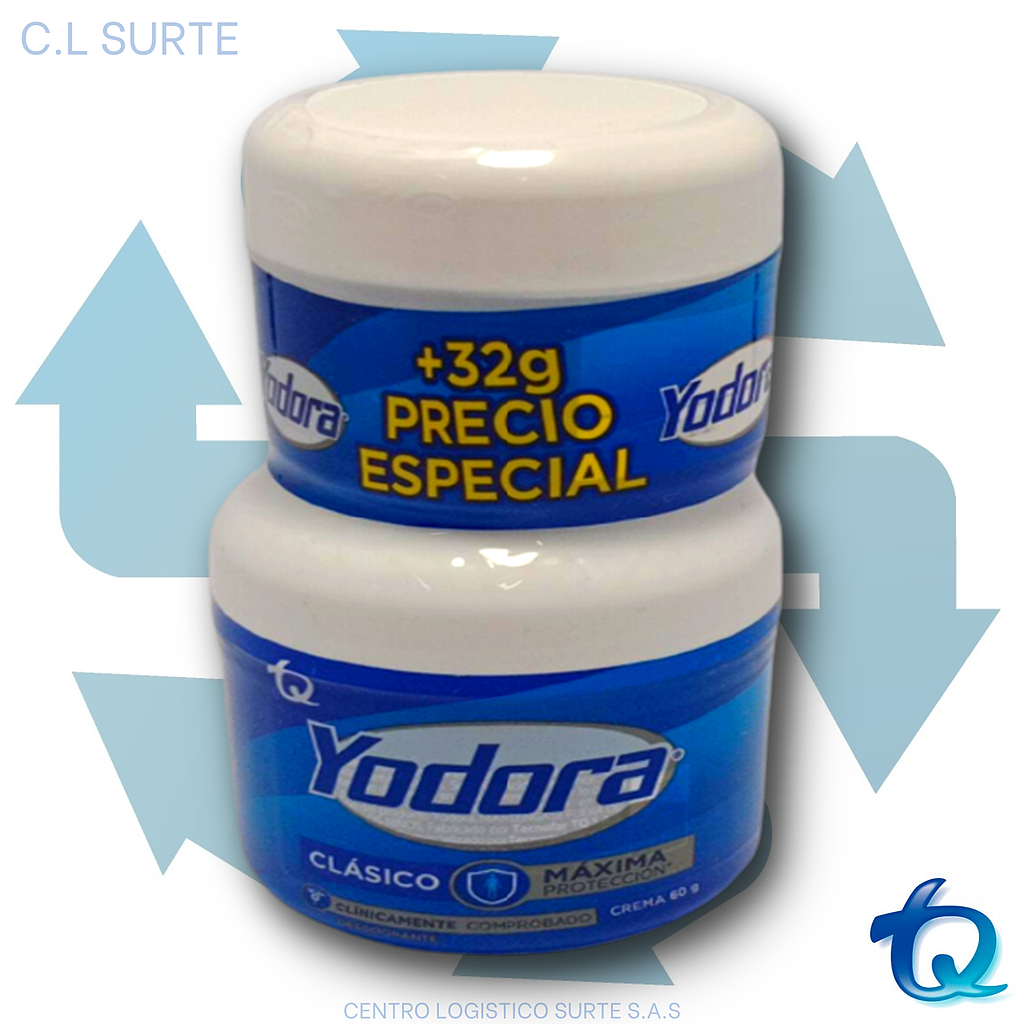 YODORA X  60 G CREMA CLASICO + POTE X 32 G TQ YRA + IVA