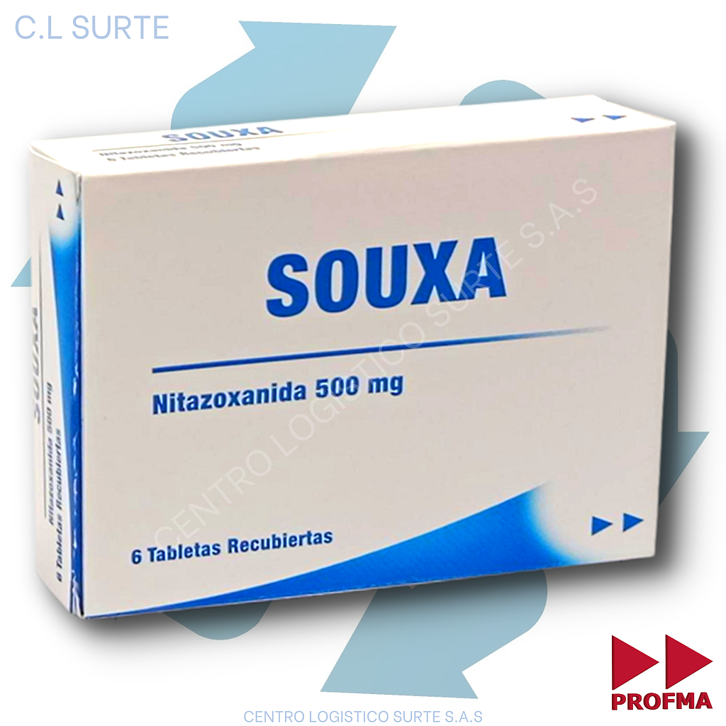 SOUXA 500 MG X 6 TAB NITAZOXANIDA PROFMA