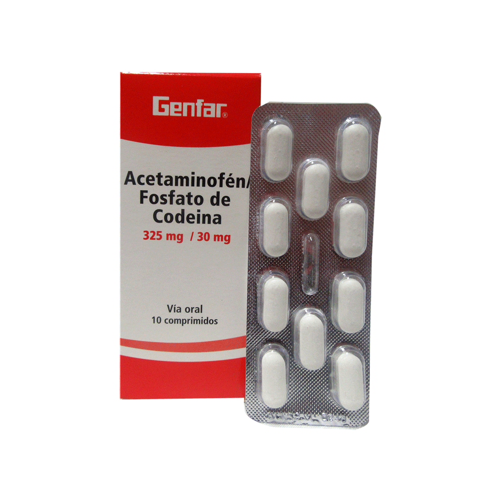 ACETAMINOFEN + CODEINA 325/30 MG X 10 COMP GENFAR