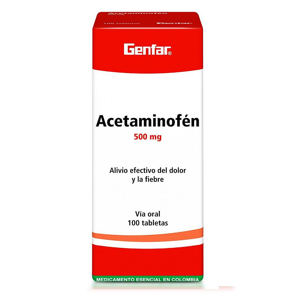 ACETAMINOFEN 500 MG X 100 TAB GENFAR