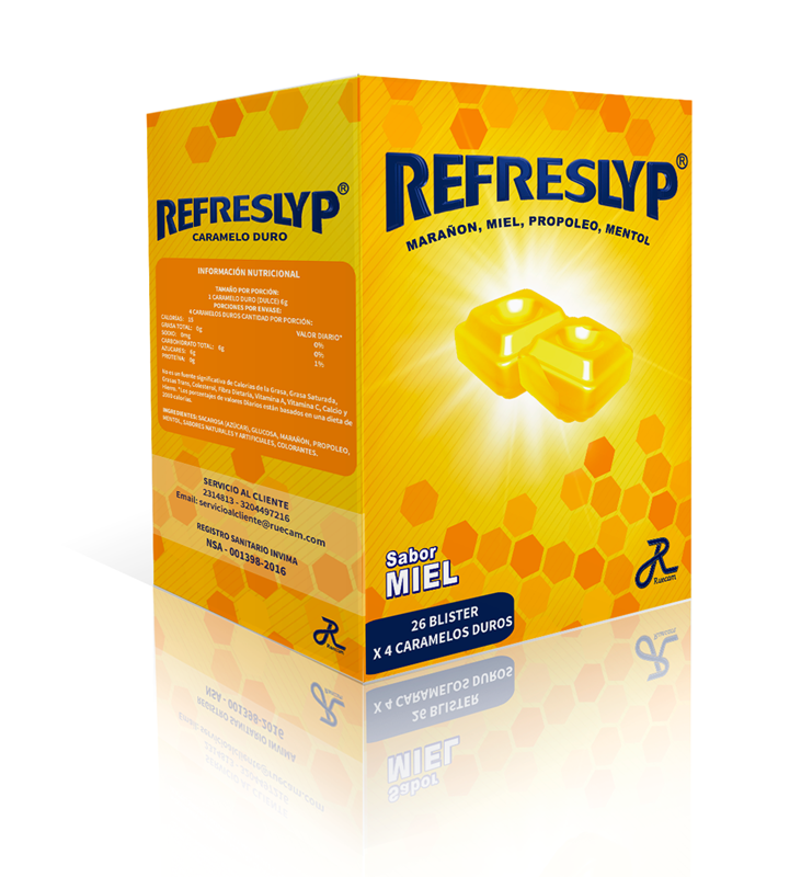 REFRESLYP X 26 BLIS MIEL-PROPOL-MENTOL RUECAM