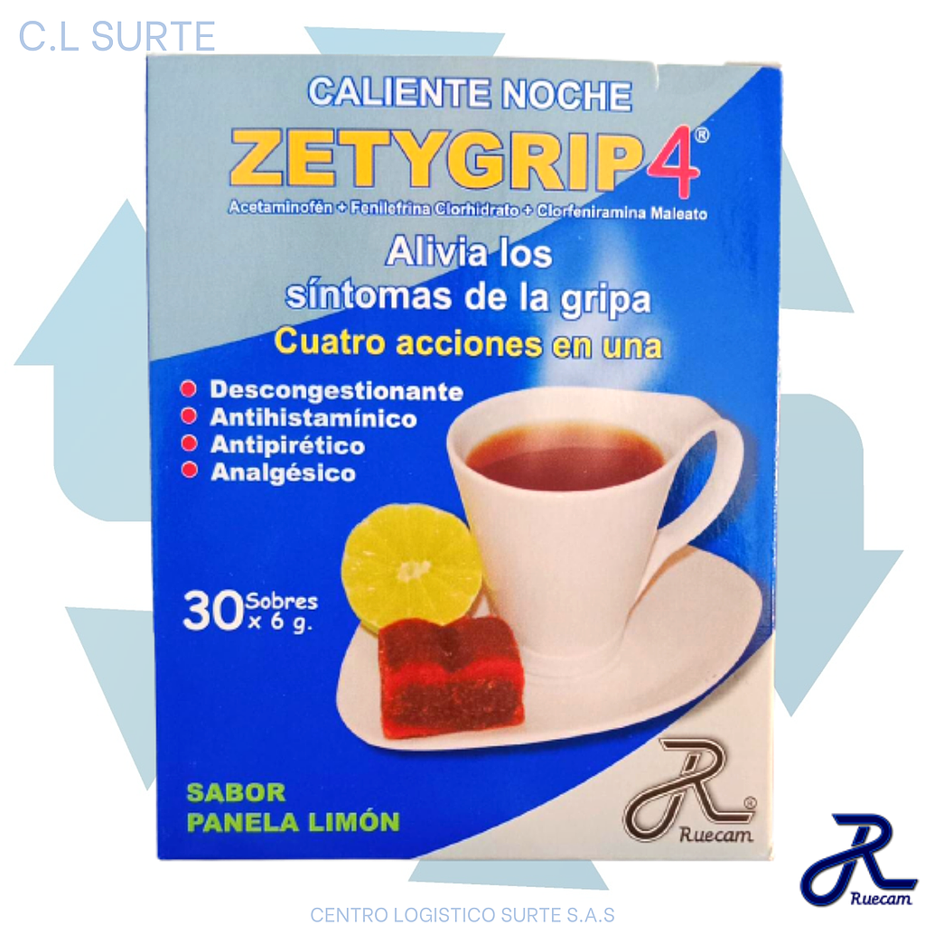 ZETYGRIP 4 X 30 SOB NOCHE ACETA+CETIR+FENIL RUECAM