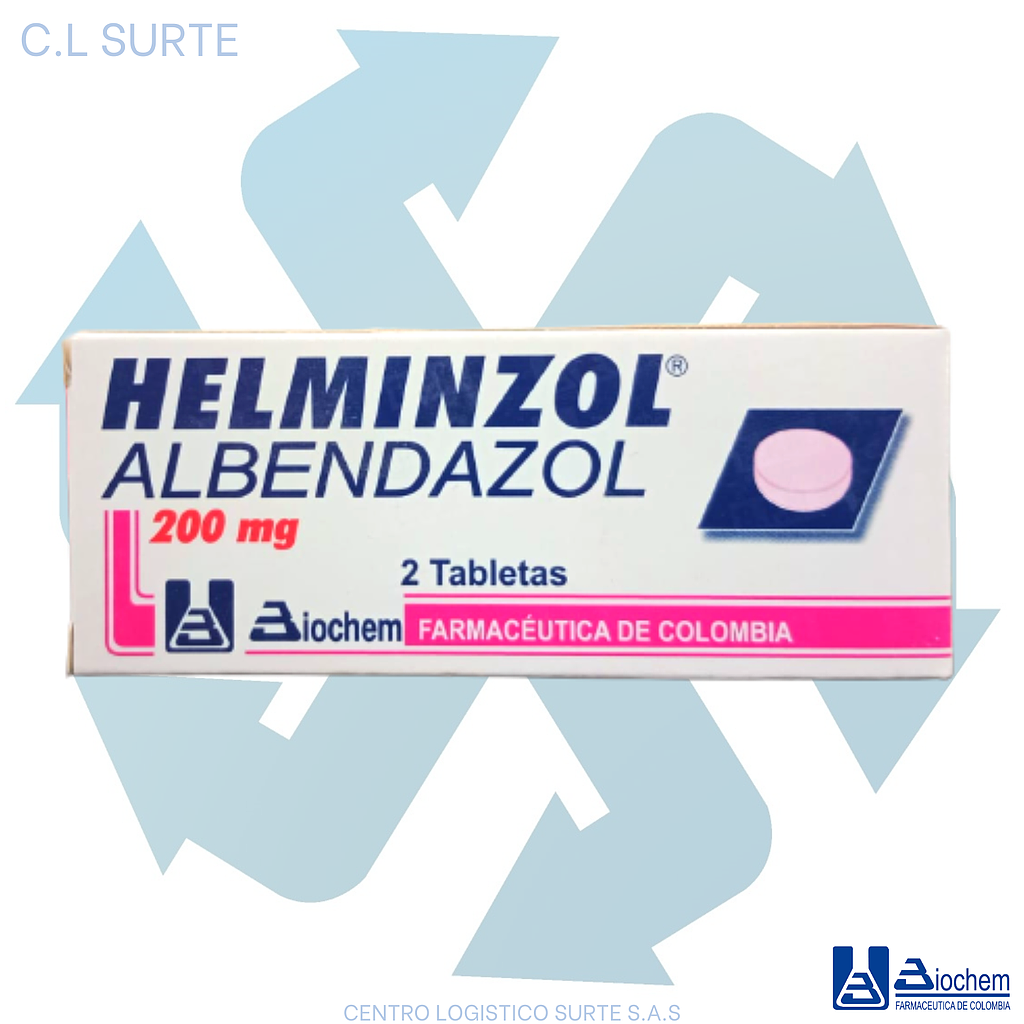 HELMINZOL X  2 TAB ALBENDAZOL BIOCHEM