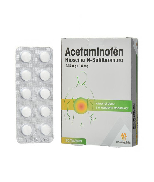ACETAMINOFEN + HIOSCINA 325/10 MGX 20 TAB MEMPHIS
