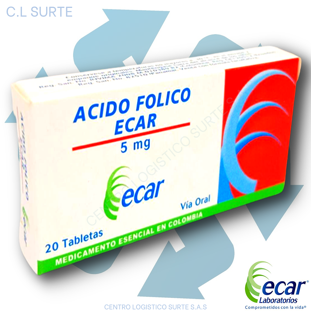 ACIDO FOLICO 5 MG X 20 TAB ECAR