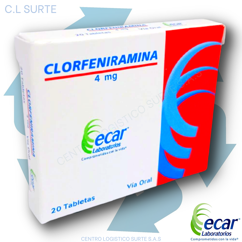 CLORFENIRAMINA 4 MG X 20 TAB ECAR