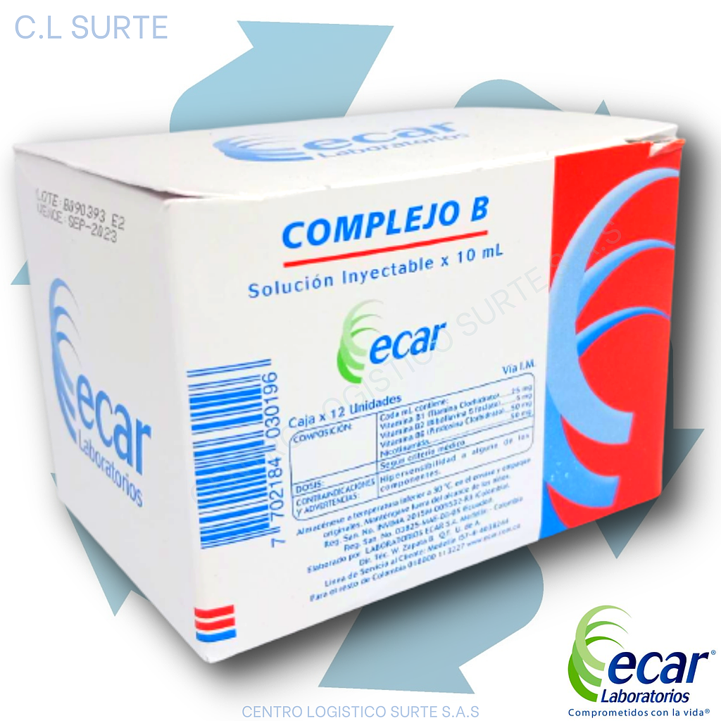 COMPLEJO B 10 ML X 12 AMP ECAR
