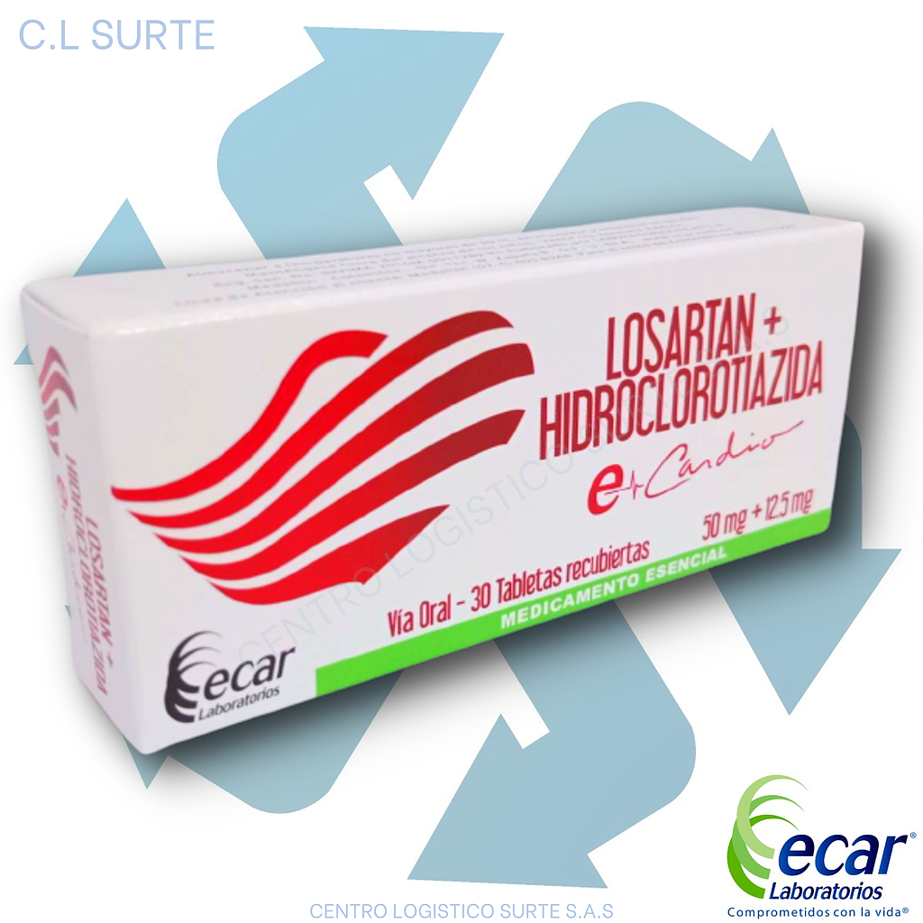 LOSARTAN HCT 50/12.5 MG X 30 TAB ECAR