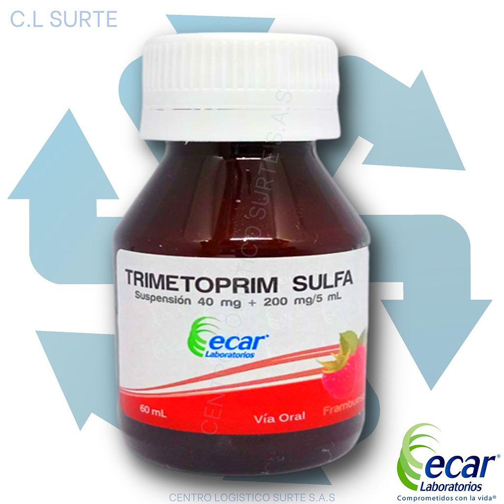 TRIMETOPRIM SULFA 40 + 200 MG X  60 ML ECAR
