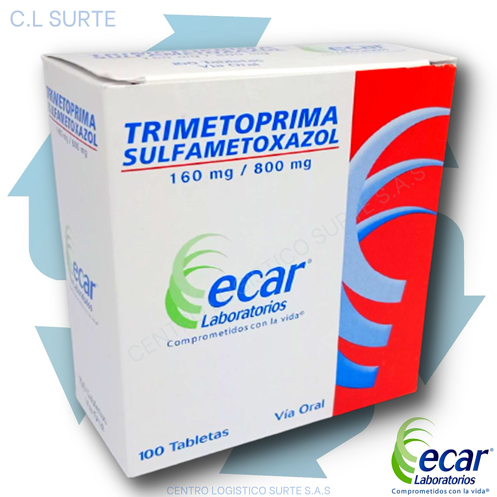 TRIMETOPRIM SULFA F 160 + 800 MG X 100 TAB ECAR