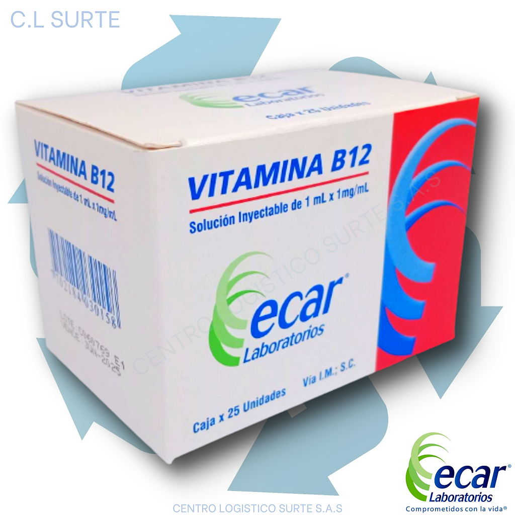 VITAMINA B-12 1ML X 25 AMP ECAR