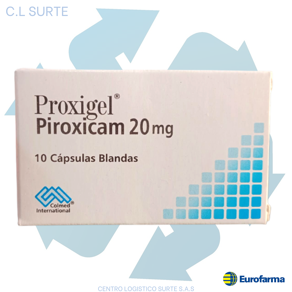 PROXIGEL 20 MG X 10 CAP PIROXICAM EUROFARMA