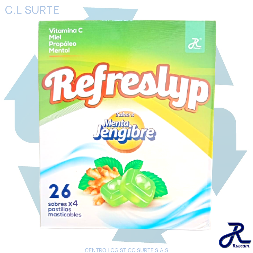 REFRESLYP X 26 BLIS MENTA JENGIBRE MIEL-PROP-MENTOL RUECAM