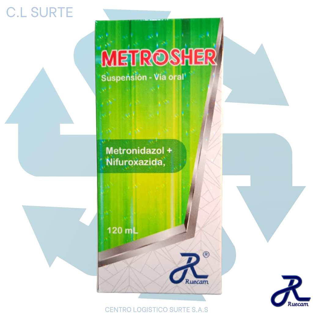 METROSHER SUSP X 120 ML METRONIDAZOL + NIFUROXAZIDA RUECAM