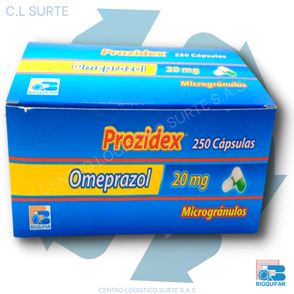 PROZIDEX 20 MG X 250 CAP OMEPRAZOL BIOQUIFAR